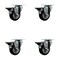 Service Caster 3.5'' Black Poly Wheel Swivel Top Plate Caster Set Posi Brake, 4PK SCC-20S3514-PPUB-BLK-PLB-4 - alternate 1